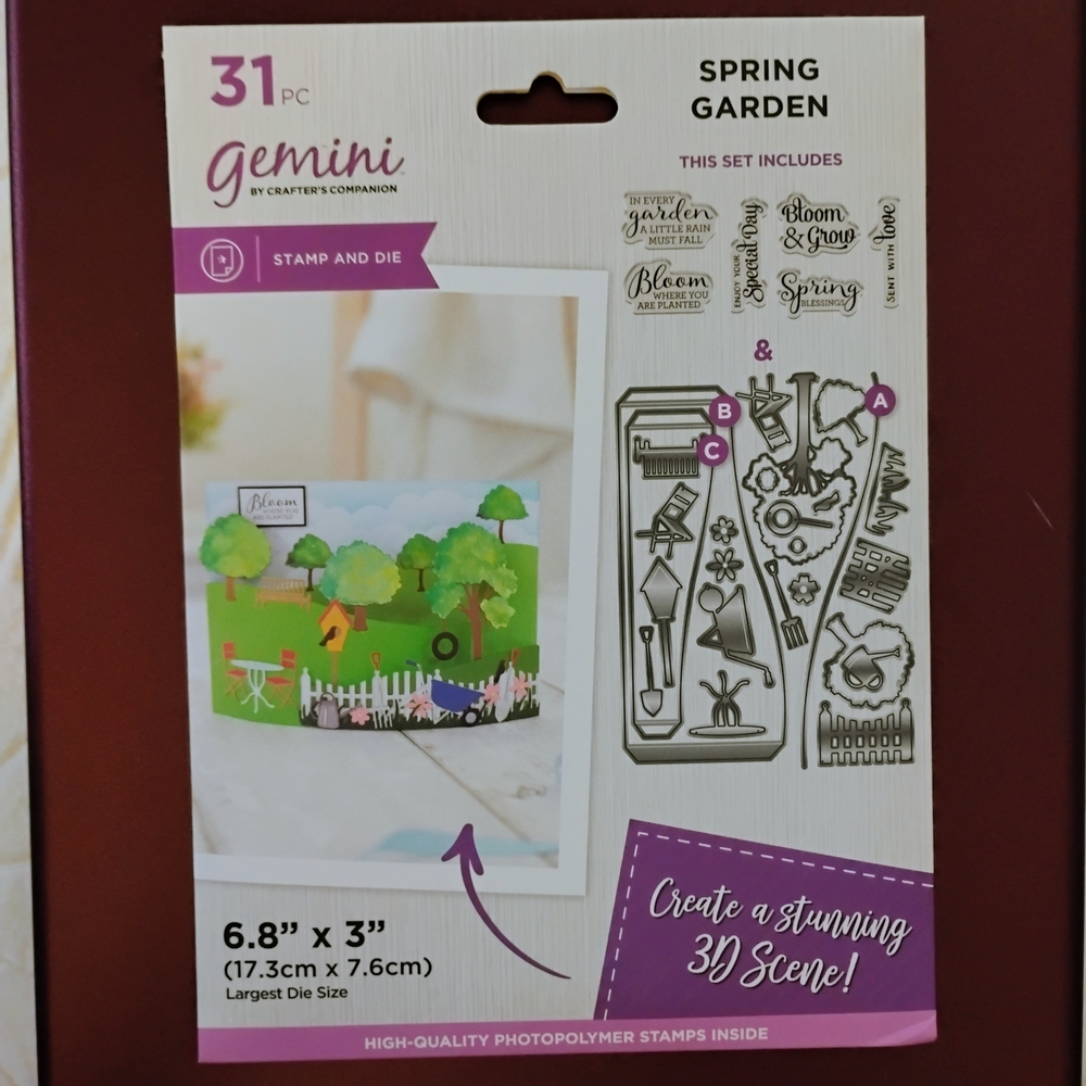 Gemini By Crafters Companion Spring Garden Stamp and Die Set..New Unopened